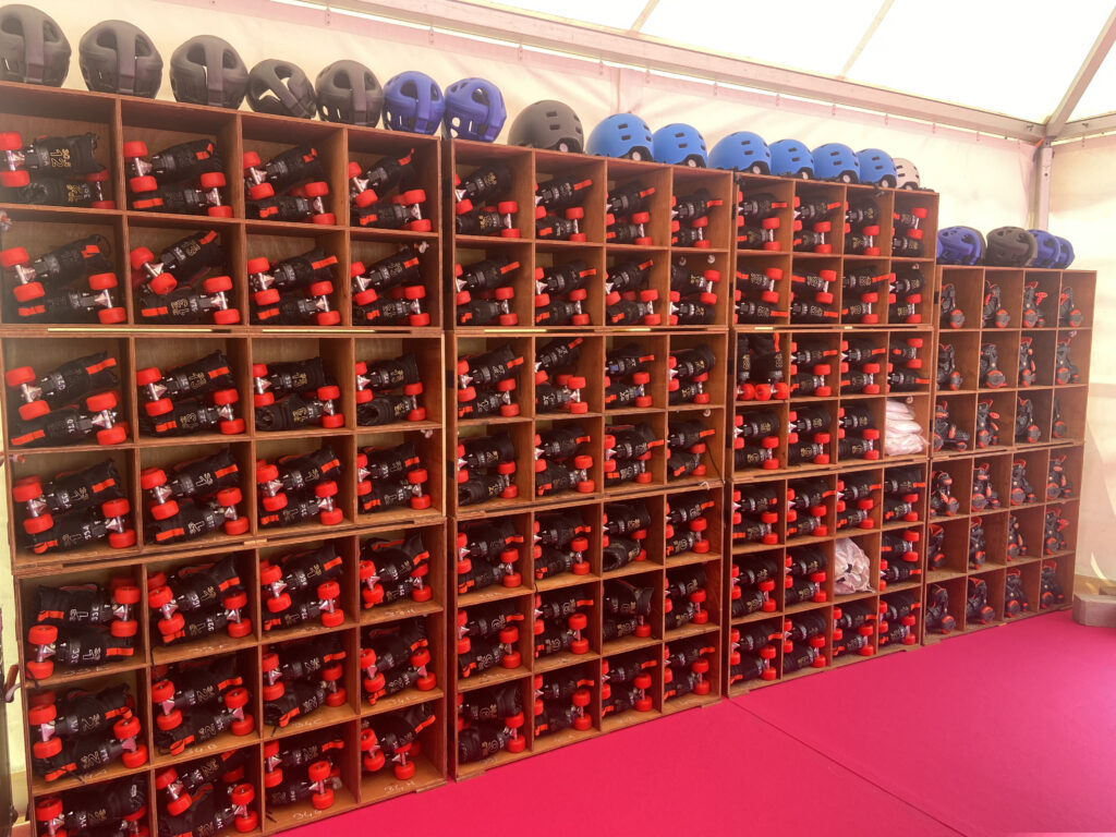 Casiers de patins quad de toutes les pointures pour l'animation roller disco